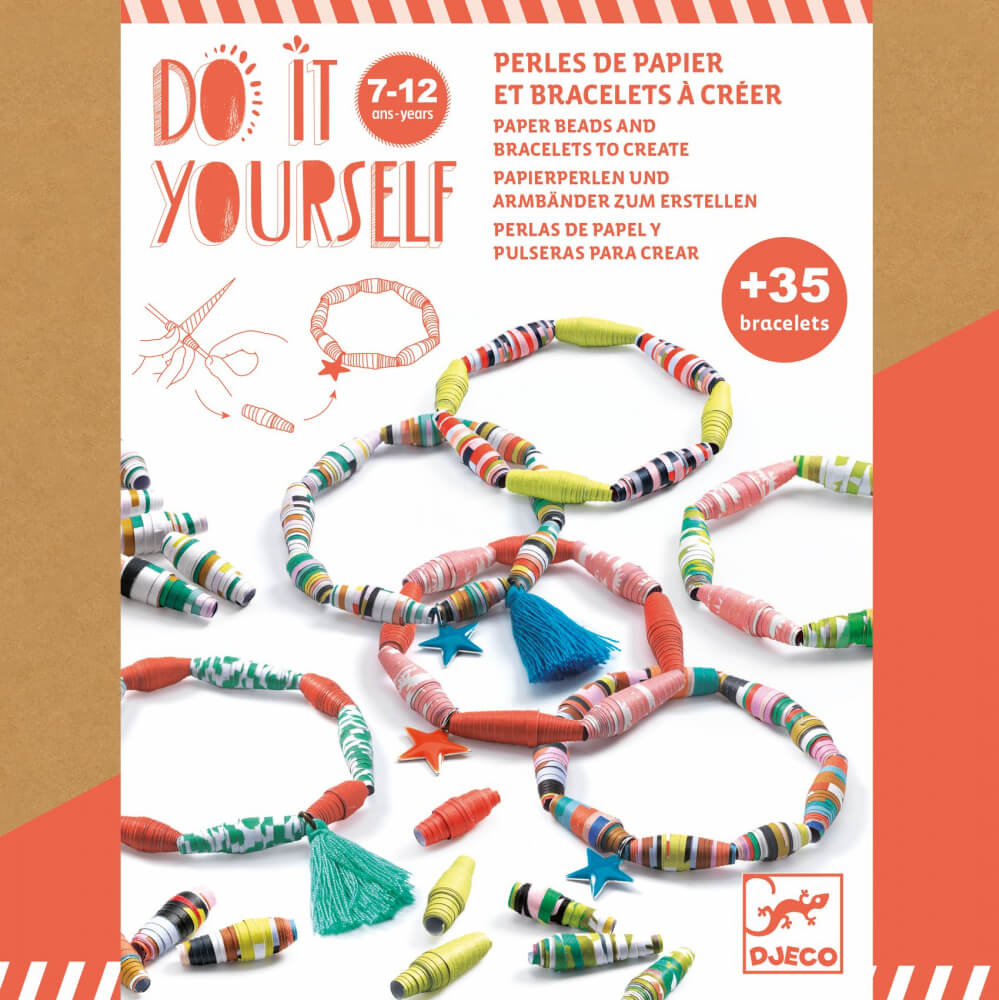 DJECO DIY - Pestré náramky, korálky papierové