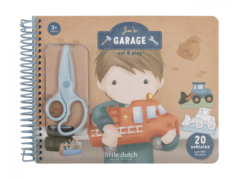 Little Dutch Little Dutch Kniha s vystrihovacími autami Jim