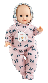 Paola Reina Realistické bábätko - dievčatko Sonia v oblečení s pandami so zvukom