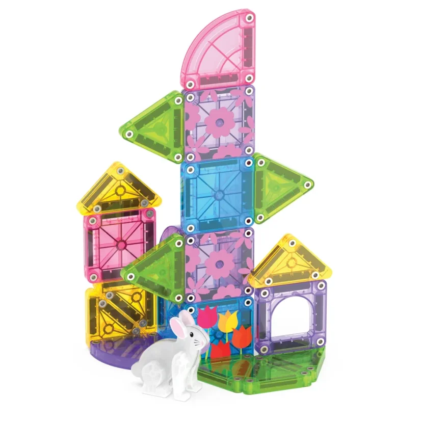 MAGNA-TILES Magnetická stavebnica microMAGS Spring Garden Travel Set 24 dielov