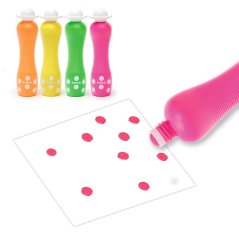 Neonfarben in einer Tube mit Schaumstoffspitze