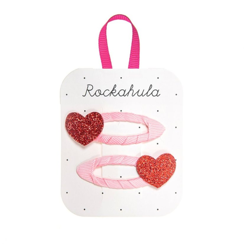 Clips klicken - klack Love Heart Glitter