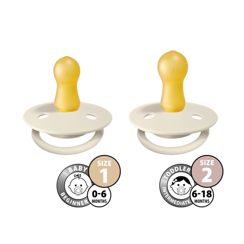 BIBS De Lux dudlíky z přírodního kaučuku 2ks - velikost 1 různé druhy - BIBS De Lux dudlíky z přírodního kaučuku 2ks: coral/ruby