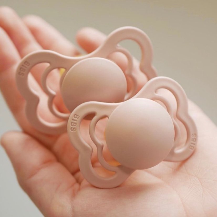 BIBS Supreme Naturkautschuk-Schnuller 2 Stück – Größe 1 verschiedene Typen - BIBS Supreme-Schnuller: vanilla/peach