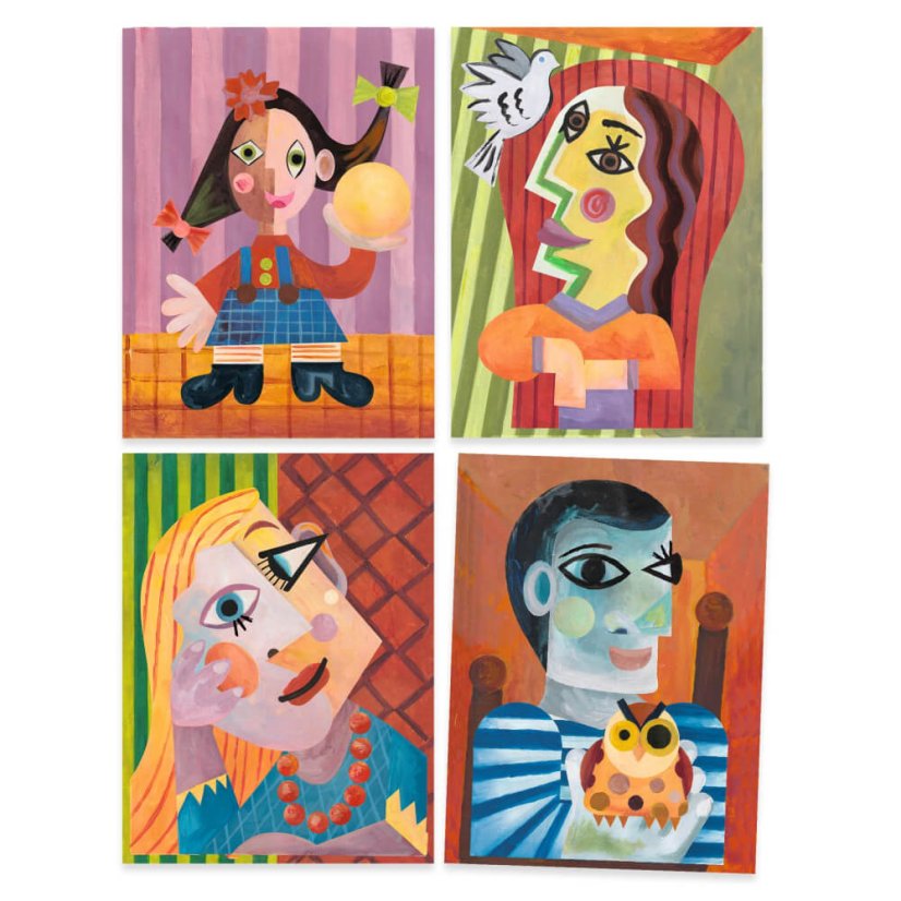 Inspired by Pablo Picasso: Kvadratická hlava, koláž