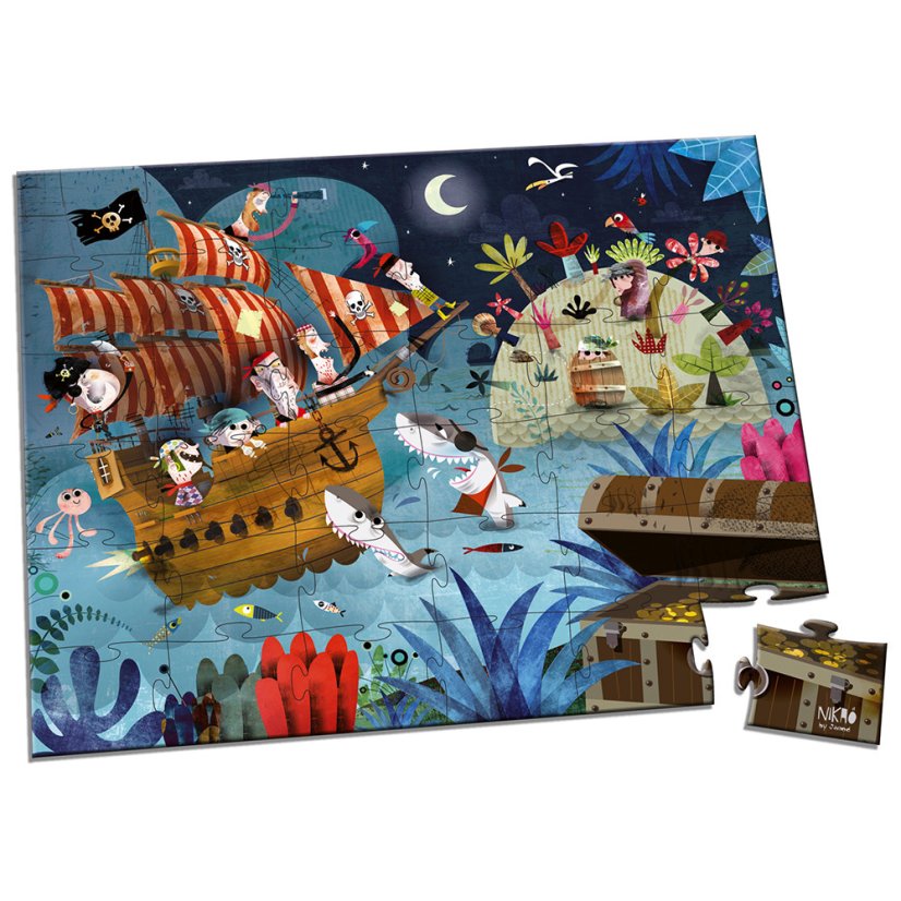 Detské puzzle Lovci pokladov v kufríku 36 ks