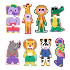 Puzzle-Trio: Savanne, 3 Teile x 8 Figuren
