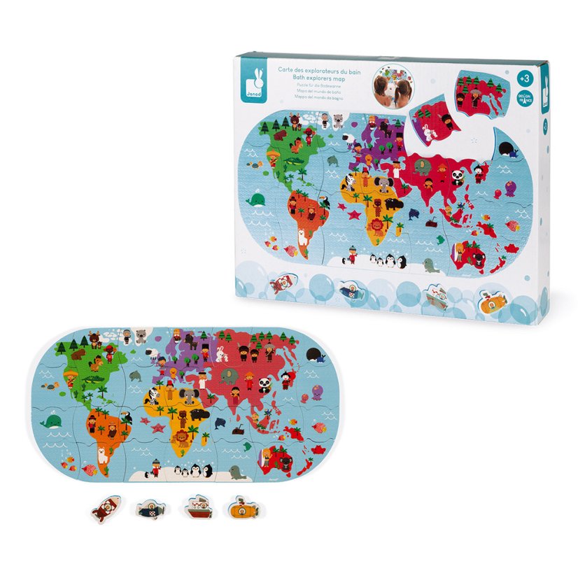 Puzzle Mapa sveta do vody 28 ks