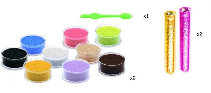 Kreativset Zauberwald (farbiger Sand und Glitzer)