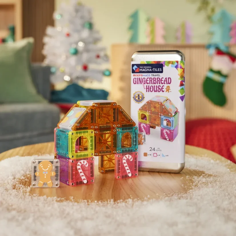 MAGNA-TILES Magnetická stavebnica microMAGS Gingerbread House Travel Set 24 dielov