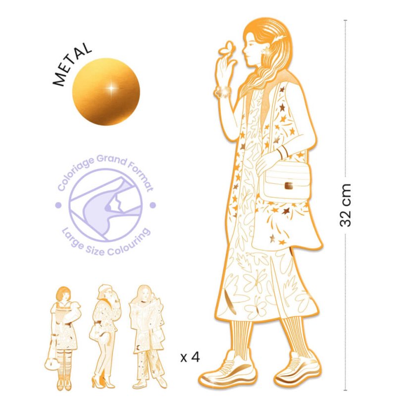 Große Malvorlagen Pfadfinder und Freundinnen (4 Stk.)