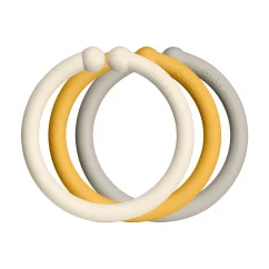 BIBS Loops Ringe 12 Stück Elfenbein-Honig-Bienen-Sand
