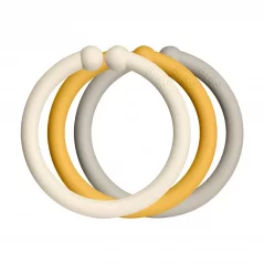 BIBS Loops kroužky 12ks ivory-honey-bee-sand