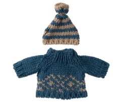 Oblečení Pletený svetr a čepice, táta myš Maileg