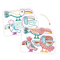 Familien wilder Tiere. Magisches Ausmalen mit Buntstiften