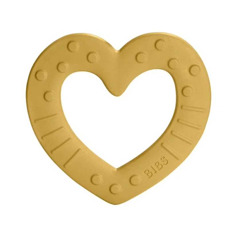 BIBS Baby Bitie hryzátko Heart rôzne farby - BIBS Baby Bitie hryzátko: Mustard