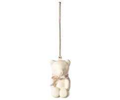 Vánoční ozdoba - medvídek Off white/Rose