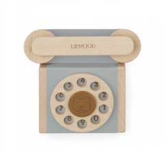 Kindertelefon aus Holz Selma Blauer Nebel