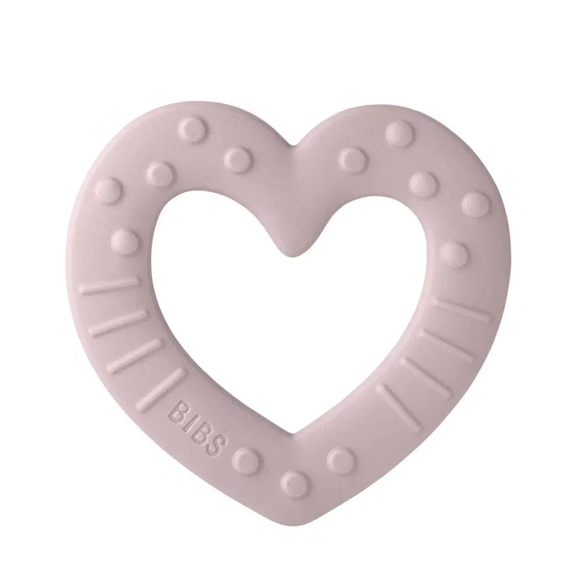 BIBS Baby Bití kousátko Heart různé barvy - BIBS Baby Bití kousátko: Pink plum