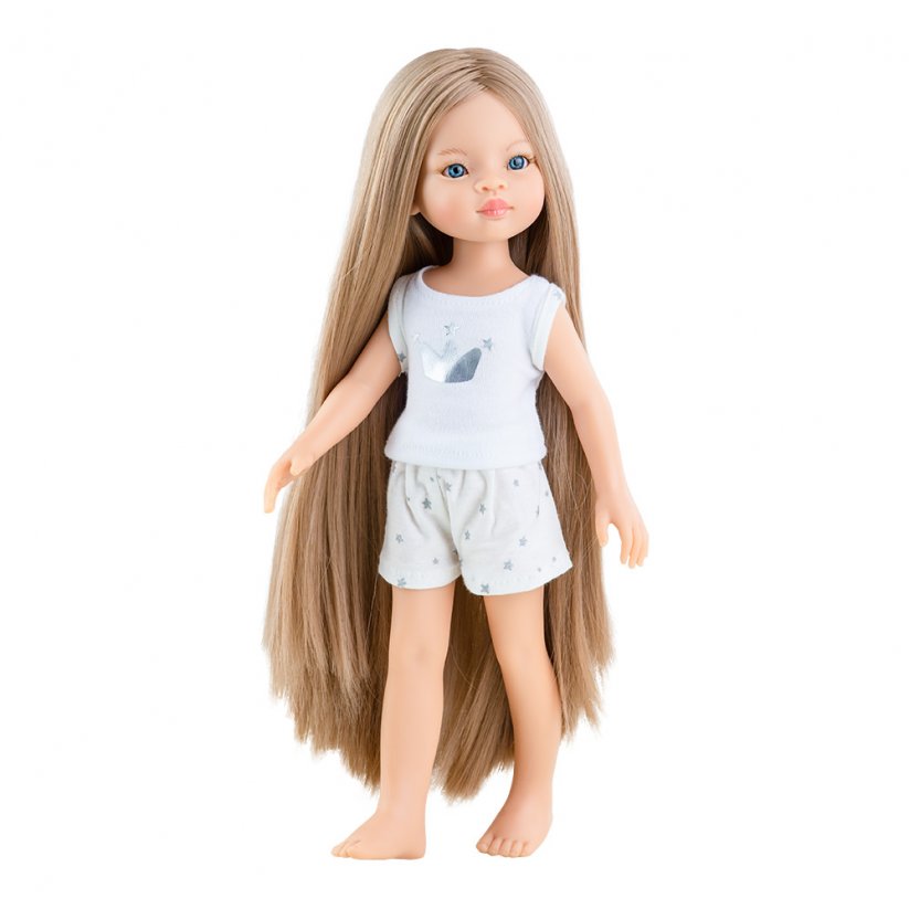 Manica-Puppe im Schlafanzug, langes Haar