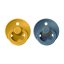 BIBS Colour dudlíky z přírodního kaučuku 2ks – velikost 2 - BIBS Colour dudlíky z přírodního kaučuku 2ks: tie-dye-mustard