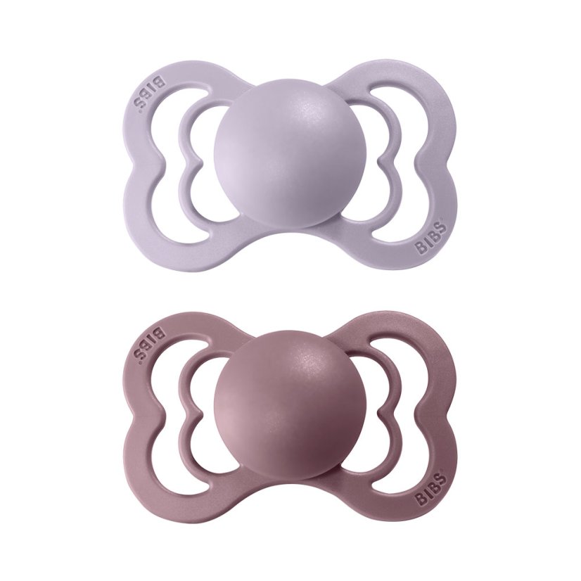 BIBS Supreme Naturkautschuk-Schnuller 2 Stück – Größe 1 verschiedene Typen - BIBS Supreme-Schnuller: iron/baby-blue