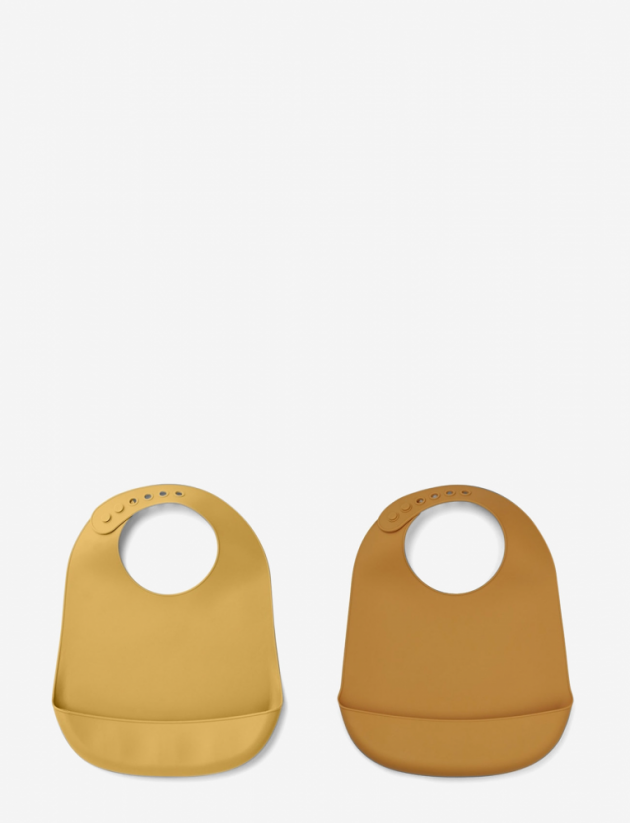 Silikon-Lätzchen mit Tasche Tilda Senf/Gelb, sanfte Mischung