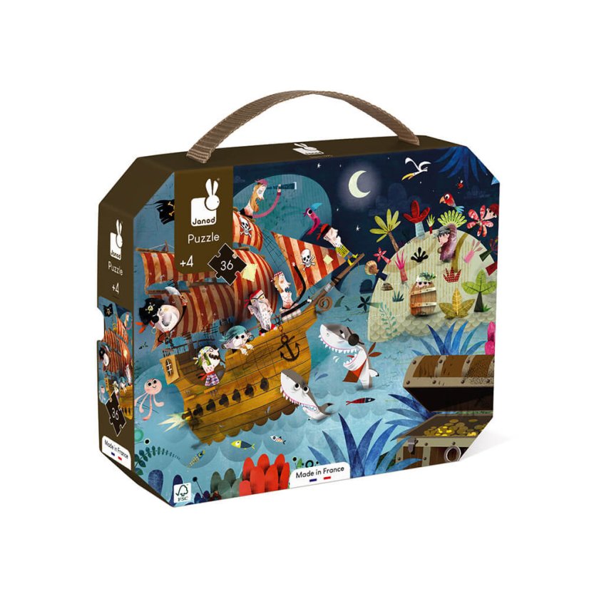 Detské puzzle Lovci pokladov v kufríku 36 ks