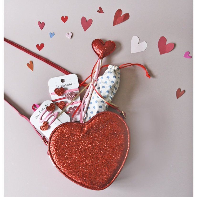 Clips klicken - klack Love Heart Glitter