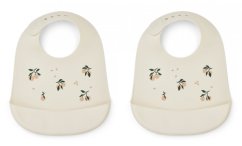Silikónový podbradník s vreckom Peach/sea shell mix