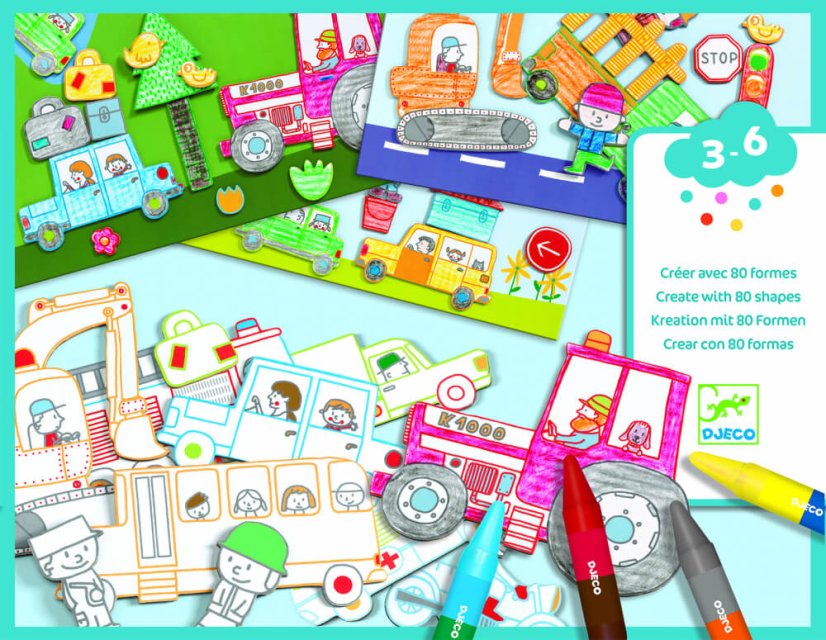 Erschaffen Sie eine Welt der Transportmittel – eine Collage