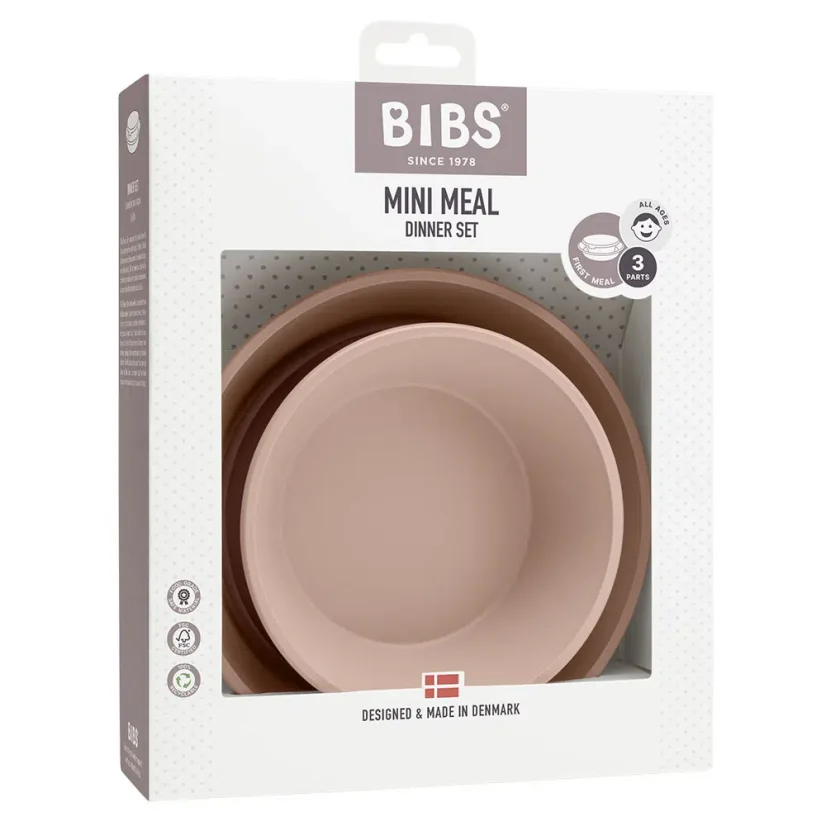 BIBS tanier a miska s vrchnákom - rôzné fary - BIBS barvy: Vanilla
