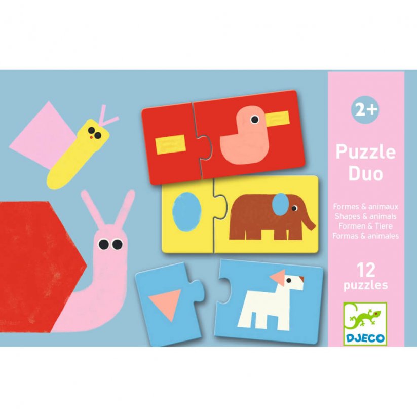 Puzzle Duo Formen und Tiere 12 Teile