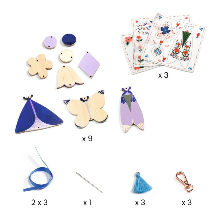 DIY 3 Motýlie prívesky na tašku