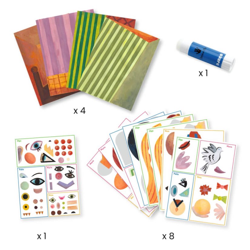 Inspiriert von Pablo Picasso: Quadratischer Kopf, Collage