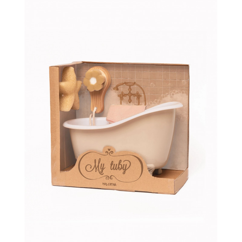 Badewanne mit Zubehör 26 cm – Geschenkset für Puppen
