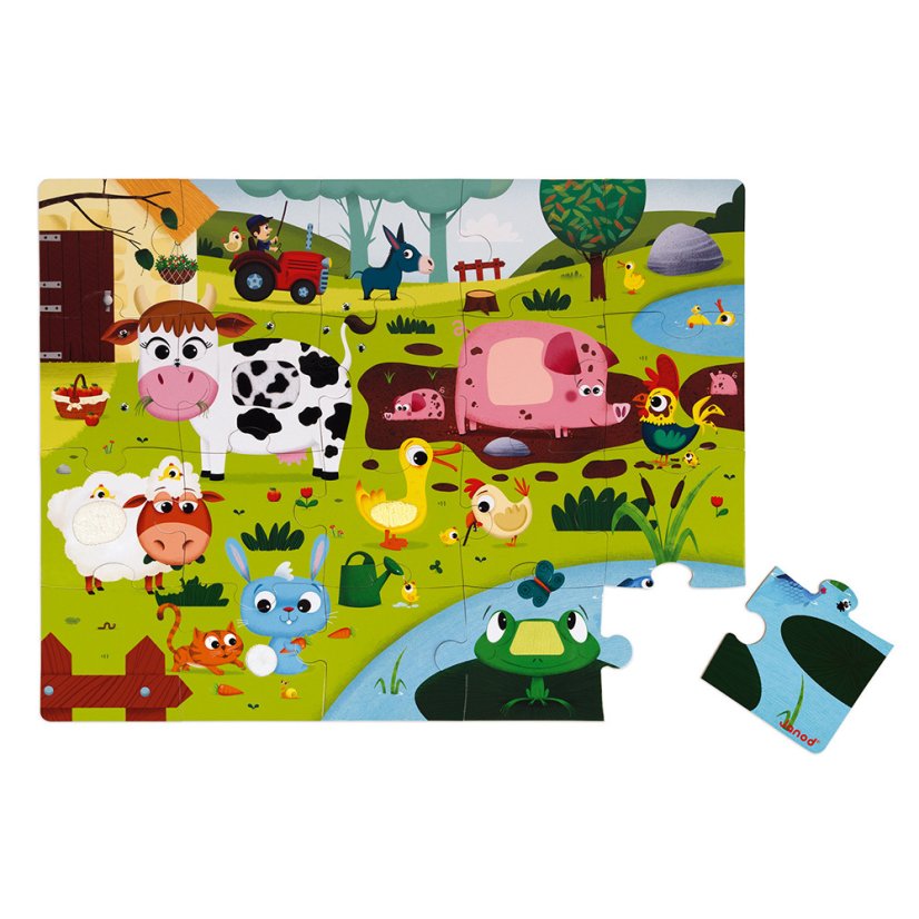 Dotykové puzzle Zvieratká na farme 20 ks