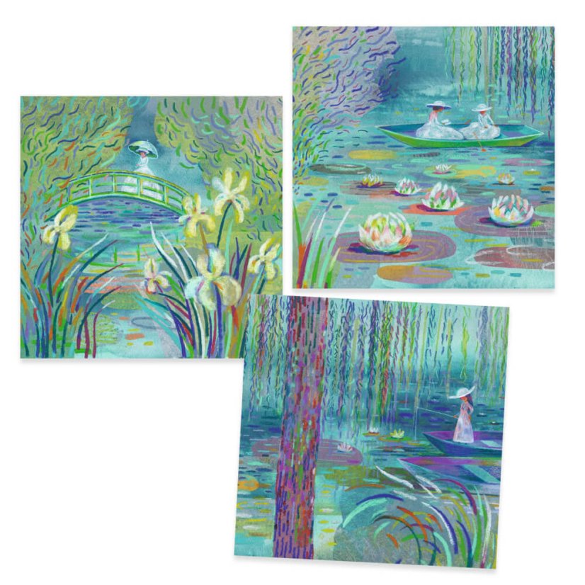 Inspired by Claude Monet: Lekná na rybníku