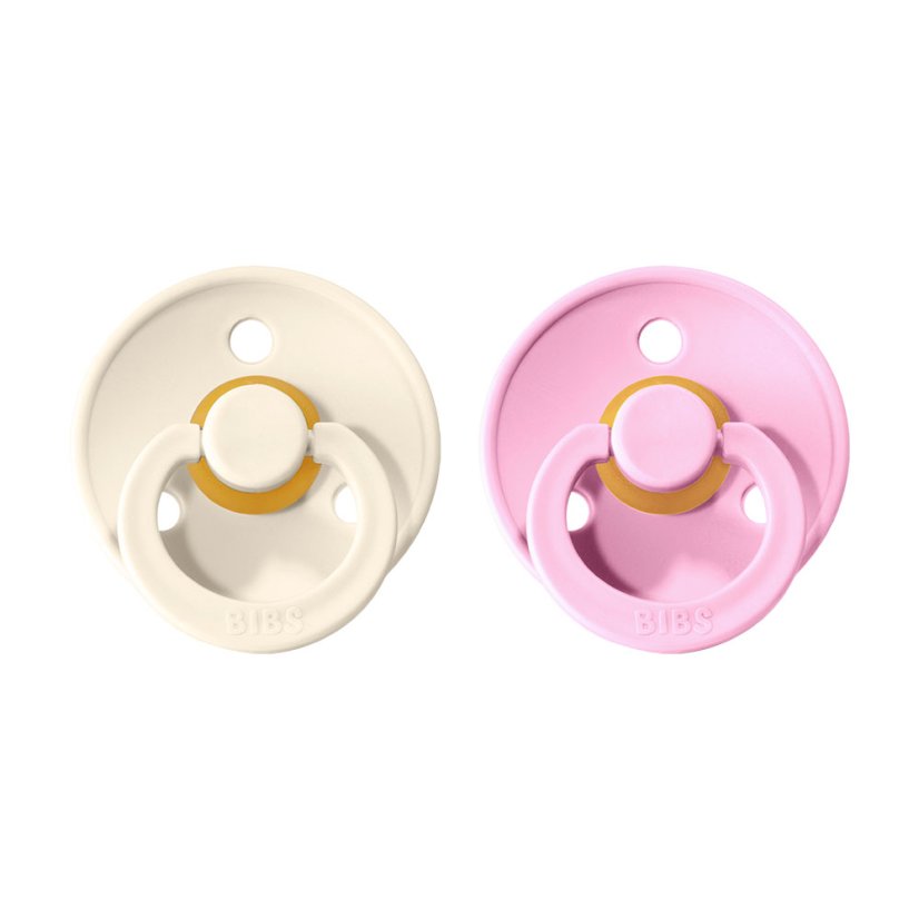 BIBS Colour dudlíky z přírodního kaučuku 2ks – velikost 1 - BIBS Colour dudlíky z přírodního kaučuku 2ks: cloud-blush
