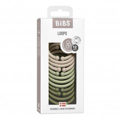 BIBS Loops kroužky 12ks vanilla-sage-olive