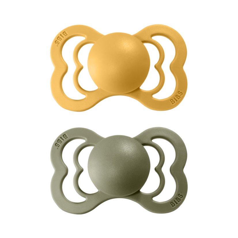 BIBS Supreme Naturkautschuk-Schnuller 2 Stück – Größe 1 verschiedene Typen - BIBS Supreme-Schnuller: vanilla/peach