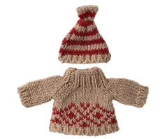 Oblečení Pletený svetr a čepice, máma myš Maileg