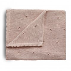 Mushie pletená dětská deka z organické bavlny Blush