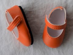 Schuhe für Puppen 32 cm – Niedrige orangefarbene Sandalen