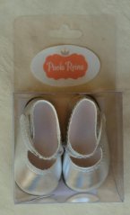 Boty pro panenky 32 cm - Nízké stříbrné sandálky