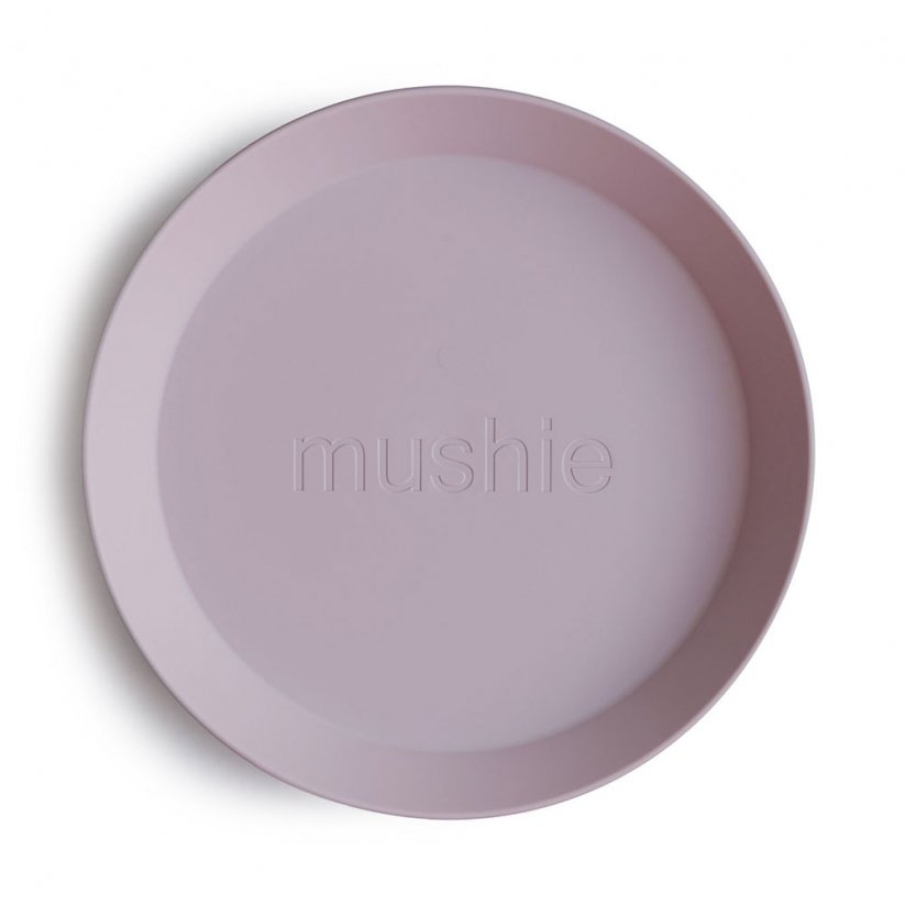 Mushie okrúhly tanier 2 ks rôzne farby - Mushie farby: soft-lilac