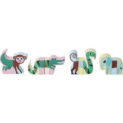 Drevené magnetické puzzle zvieratka Jungle