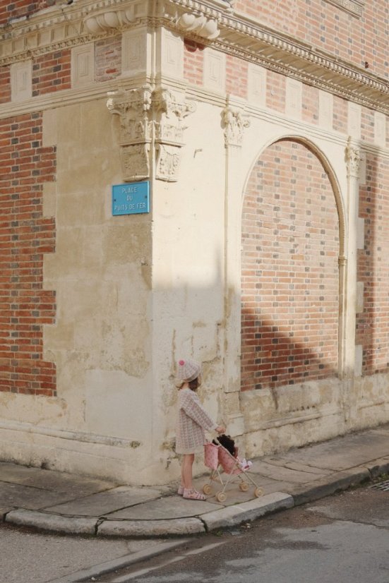 Kočárek pro panenky Lacy pink