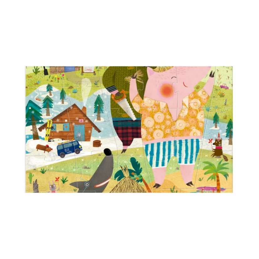 Großes Puzzle Drei kleine Schweinchen - 36 Teile