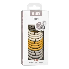 BIBS Loops Ringe 12 Stück Elfenbein-Honig-Bienen-Sand